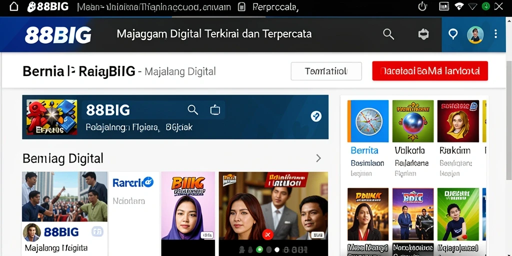 Antarmuka aplikasi Majalah Digital 88BIG yang menarik dan informatif.
