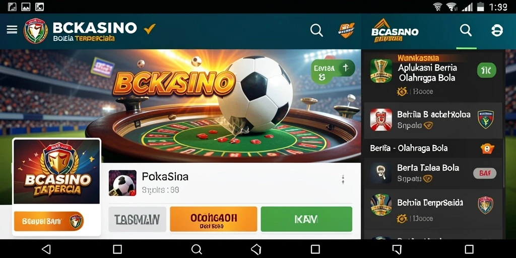 Tampilan antarmuka aplikasi BCKASINO yang informatif dan mudah digunakan.