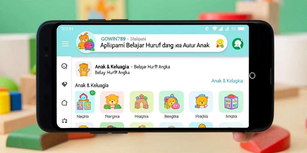 Tampilan aplikasi GOWIN789 yang interaktif dan ceria.