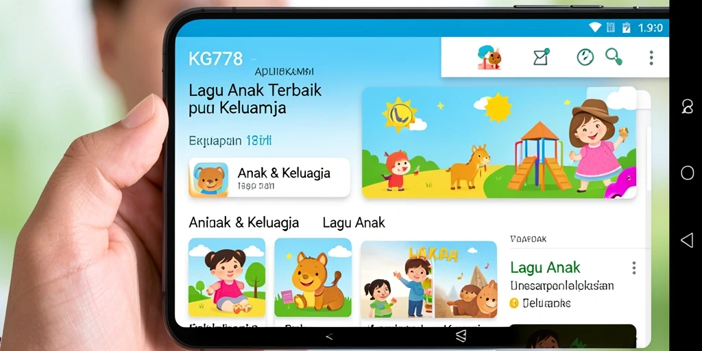 Tampilan antarmuka KG778 yang ceria dan ramah anak.