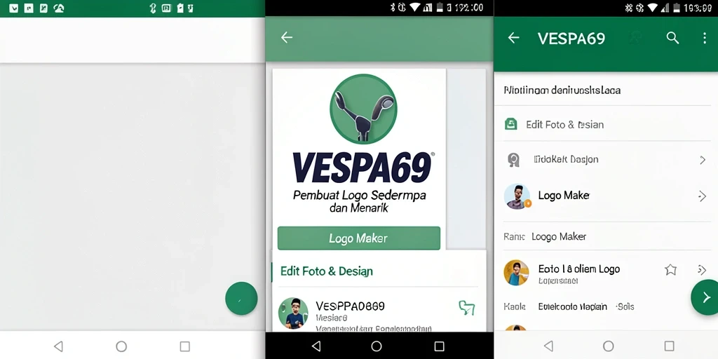 Antarmuka VESPA69 dengan berbagai fitur Logo Maker yang menarik.