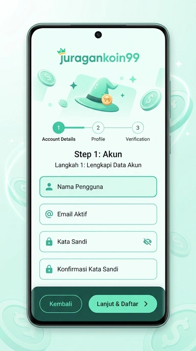Tampilan halaman daftar juragankoin99