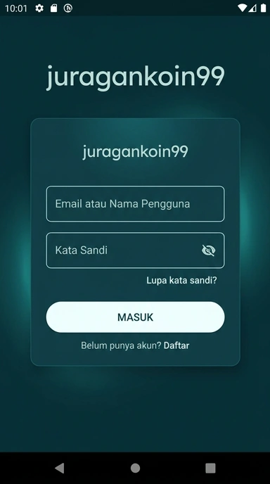 Tampilan halaman login juragankoin99